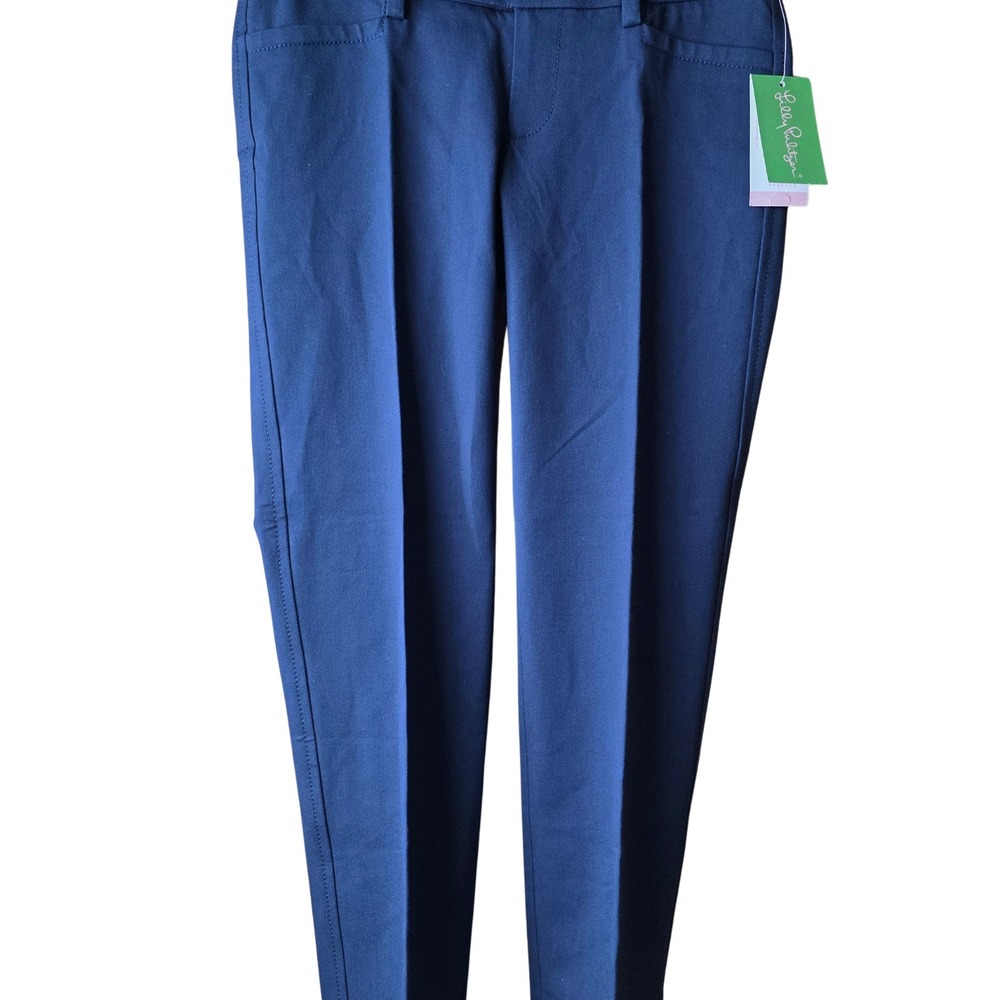 Lilly Pulitzer Luxury Capri Pants Womens Size 0 Midnight Navy NWT Stretch Career